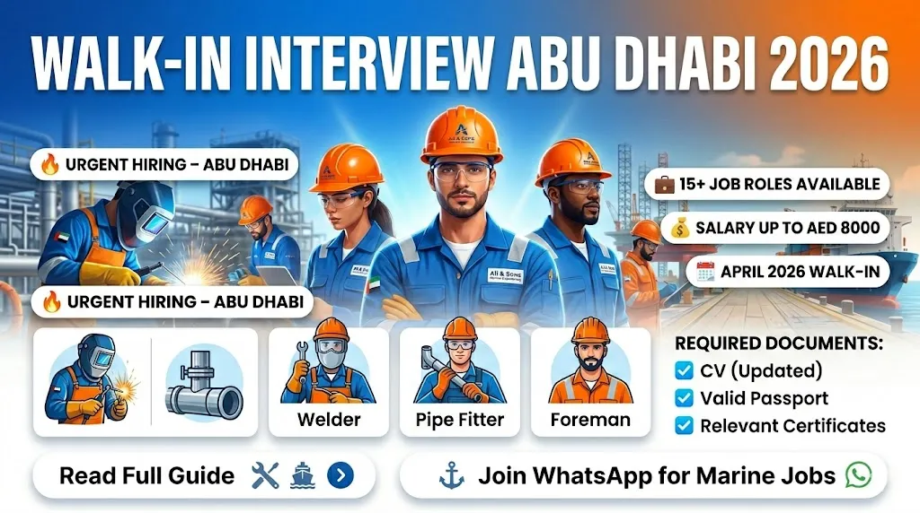 Ali & Sons Marine Engineering Walk-in Interview Abu Dhabi (April 2026)